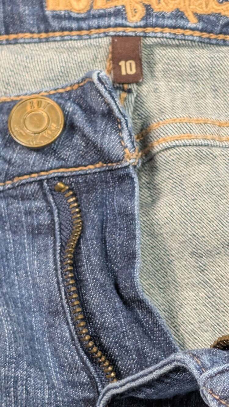 KUT From The Kloth Katy Mid Rise Boyfriend Jeans Medium Wash Stretch Denim 10 - Picture 6 of 15